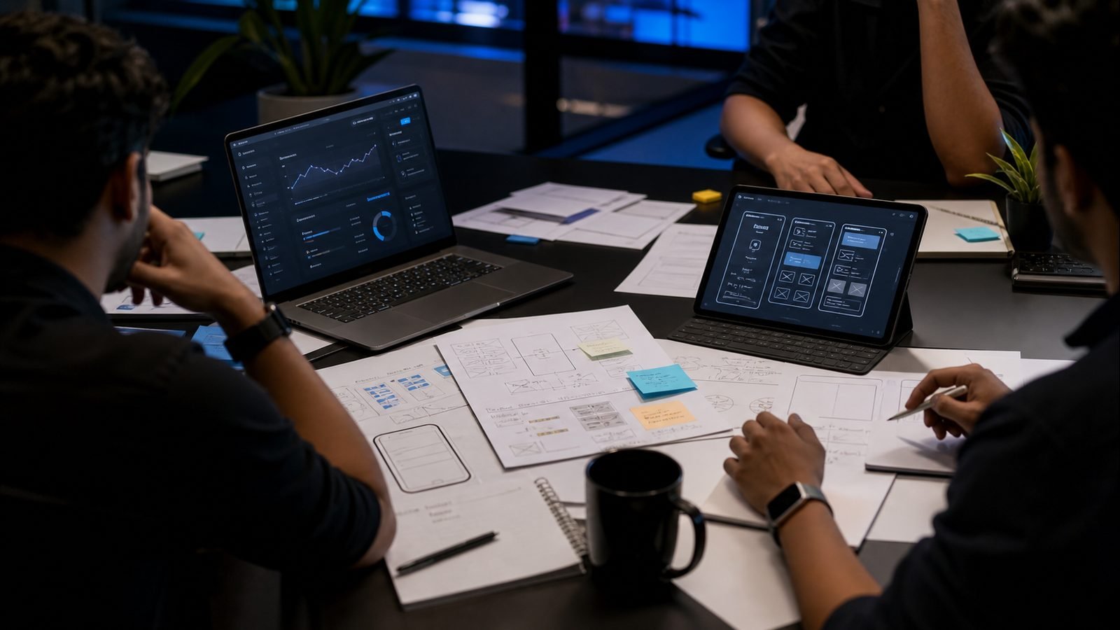Indian technology team planning a product workflow without identifiable faces